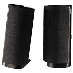 Hama E 80 Enceintes pour Ordinateur - Système Stéréo 2.0, Haut-Parleurs Alimentés en USB, Connexion Jack 3.5mm, Sortie Casque -