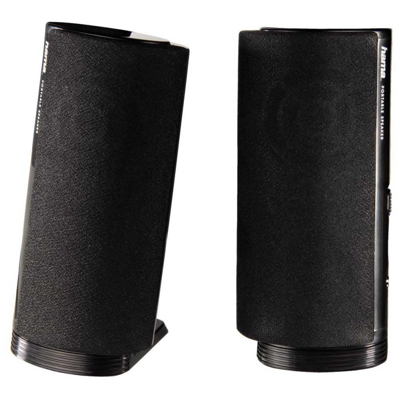 Hama E 80 Enceintes pour Ordinateur - Système Stéréo 2.0, Haut-Parleurs Alimentés en USB, Connexion Jack 3.5mm, Sortie Casque - 