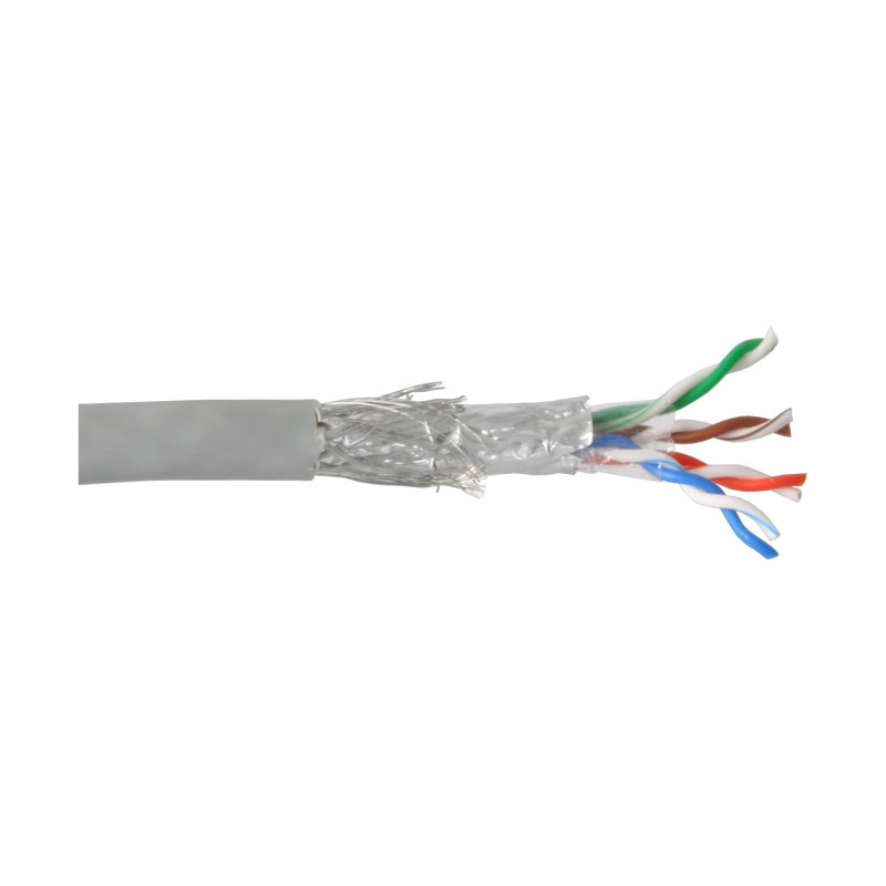 COS Cable Desk Patch Cable TP Cat5e SFTP 100m Roll câble de réseau Gris COS Cable Desk Patch Cable TP Cat5e SFTP 100m Roll câble de réseau Gris