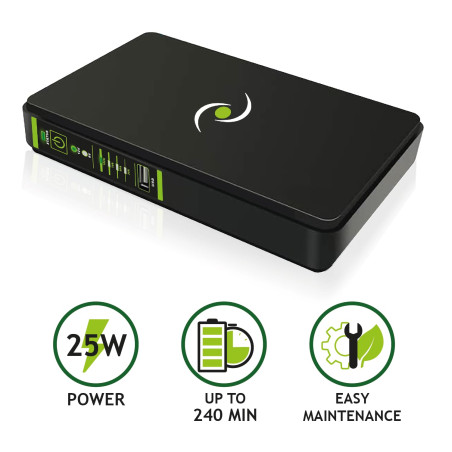 Tecnoware UPS Era Plus DC pour WiFi/Modem, vidéosurveillance, Pas pour PC Gaming/Console, Powerbank 8800mAh, POE 24V/48V, Protec