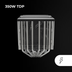 Mars Gaming MCPUXU6, Ventirad CPU Double Tour, TDP 350W, 2x Ventilateurs à Pales Hybrides, Roulements FDB en Cuivre Équilibré, 6