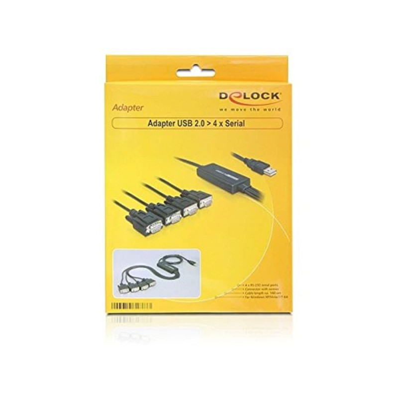 DeLOCK 61887 câble Série Noir 1,4 m USB 2.0 RS-232