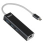 iggual Hub USB-C avec 4 Ports, Adaptateur USB C avec 3 Ports pour USB 3.0 et 1 Port RJ45 Gigabit Ethernet, Adaptateur Type C Com iggual Hub USB-C avec 4 Ports, Adaptateur USB C avec 3 Ports pour USB 3.0 et 1 Port RJ45 Gigabit Ethernet, Adaptateur Type C Com