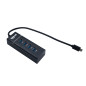 iggual Hub USB-C avec 4 Ports USB 3.0, Adaptateur USB C avec 4 Ports, indicateur LED Bleu et Protection de fusible, Adaptateur T iggual Hub USB-C avec 4 Ports USB 3.0, Adaptateur USB C avec 4 Ports, indicateur LED Bleu et Protection de fusible, Adaptateur T