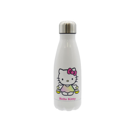 CYPBRANDS CyP Brands-Hello Kitty Sanrio Bouteille d'eau Bidon Gourde Horoscope Balance 550 ml Blanc Produit officiel