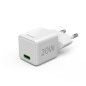 Hama 20W Chargeur USB C Rapide Compatible iPhone, Samsung, MacBook - [PD + QC 3.0] [Recharge Optimisée] [1 Port USB C] Blanc
