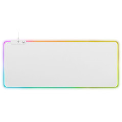 DELTACO Tapis de Souris XXL 90 x 36 x 0,4cm - LED RGB Rétroéclairé Modes Dynamiques (6) Statiques (7) et Respirant - Surface en