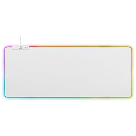 DELTACO Tapis de Souris XXL 90 x 36 x 0,4cm - LED RGB Rétroéclairé Modes Dynamiques (6) Statiques (7) et Respirant - Surface en