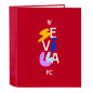 Sevilla FC Classeur à 4 anneaux, idéal pour enfants de différents âges, confortable et polyvalent, qualité et résistance, 27 x 6