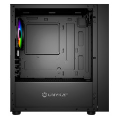 UNYKAch Boîtier Micro ATX Gaming Mir B200, Verre trempé, Trois Ventilateurs ARGB et Trois Ports USB