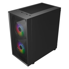 UNYKAch Boîtier Micro ATX Gaming Mir B200, Verre trempé, Trois Ventilateurs ARGB et Trois Ports USB