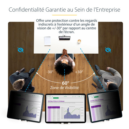 StarTech.com Filtre de Confidentialité à 4 Directions pour iPad Pro 11", 3e Gén et Plus, Portrait/Paysage, +/- 30° de Vue
