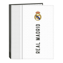Real Madrid 1ère équipe 24/25 Classeur avec feuilles 4 anneaux, idéal pour enfants de différents âges, confortable et polyvalent