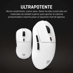 KROM Klever, Souris Gaming sans Fil Ultralégère 55 g, Capteur Optique Pixart PMW3325 Jusqu’à 10.000 DPI, 6 Boutons, Polling Rate