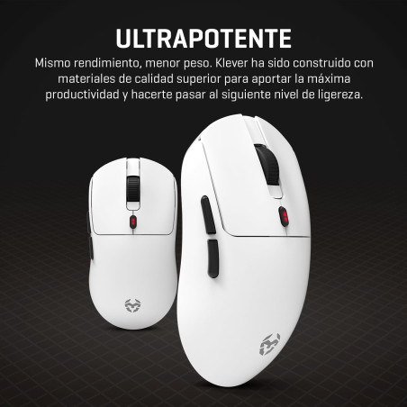 KROM Klever, Souris Gaming sans Fil Ultralégère 55 g, Capteur Optique Pixart PMW3325 Jusqu’à 10.000 DPI, 6 Boutons, Polling Rate