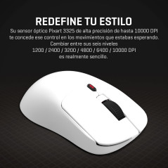 KROM Klever, Souris Gaming sans Fil Ultralégère 55 g, Capteur Optique Pixart PMW3325 Jusqu’à 10.000 DPI, 6 Boutons, Polling Rate