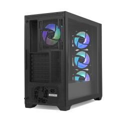 NOX Xtreme Products Hummer Plasma - Semitower ATX | M-ATX | ITX, Panneau Frontal en Mesh et Verre trempé Inclus, Espace pour 7 V