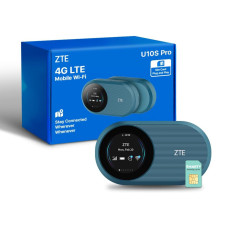 ZTE U10S Pro Blue, 4G+LTE Mobile Wi-FI 6, WiFi de Voyage Portable débloqué à Faible coût, connecte 32 appareils, 3000 mAh, auton