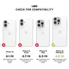 URBAN ARMOR GEAR Plyo MS Case Compatible Apple iPhone 16 Pro Max Housse (Chargement sans Fil/magnétique Compatible, Coins Air-So