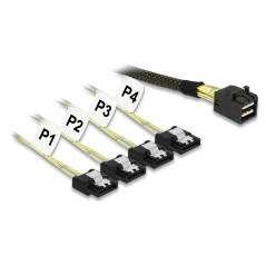 DeLOCK Câble fiche Mini SAS HD SFF 8643 4X vers 4 Prises SATA