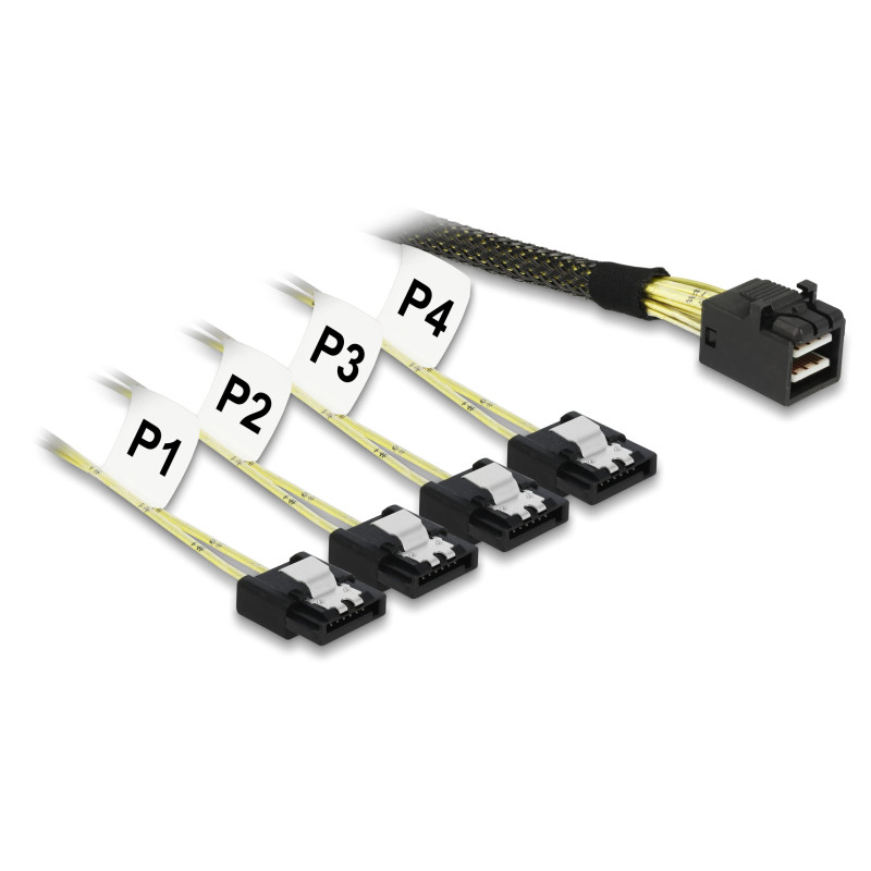 DeLOCK Câble fiche Mini SAS HD SFF 8643 4X vers 4 Prises SATA DeLOCK Câble fiche Mini SAS HD SFF 8643 4X vers 4 Prises SATA
