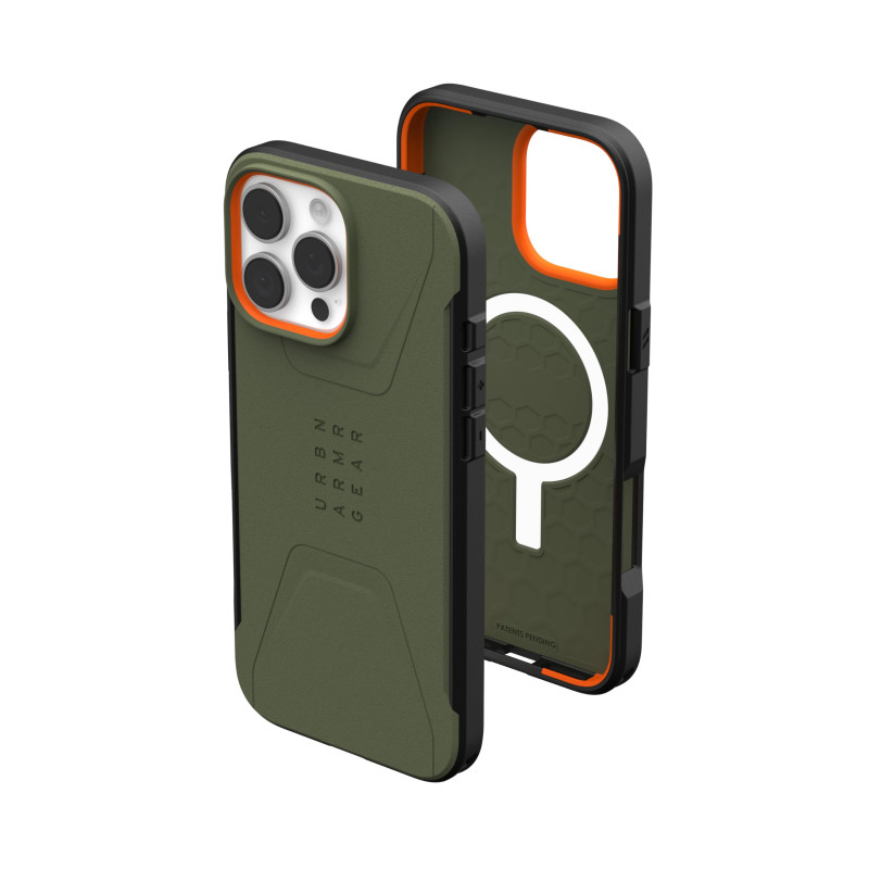 Urban Armor Gear Coque Civilian Mince, Robuste, élégante, Anti-Chocs et antidérapante de qualité Militaire pour iPhone 16 Pro 6,