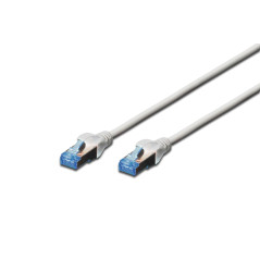 DIGITUS Câble LAN Cat 5e - 15m - Câble réseau CCA avec RJ45 - SF/UTP Blindé - Compatible Cat-6 & Cat-5 - Gris