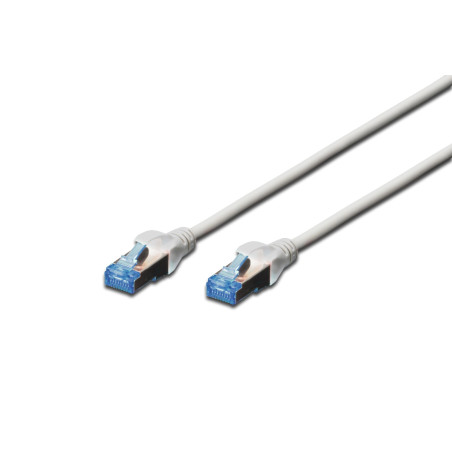 DIGITUS Câble LAN Cat 5e - 15m - Câble réseau CCA avec RJ45 - SF/UTP Blindé - Compatible Cat-6 & Cat-5 - Gris