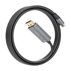 AISENS - A109-0880 - Câble convertisseur aluminium bi-directionnel USB-C vers DISPLAYPORT 8K@60Hz, USB-C/M-DP/M, noir, 1,8 m