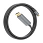 AISENS - A109-0880 - Câble convertisseur aluminium bi-directionnel USB-C vers DISPLAYPORT 8K@60Hz, USB-C/M-DP/M, noir, 1,8 m