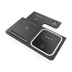AISENS Chargeur sans Fil USB C 3 en 1 de 15 W pour téléphone Portable Apple Watch Ariculaires avec étui de Charge Blanc