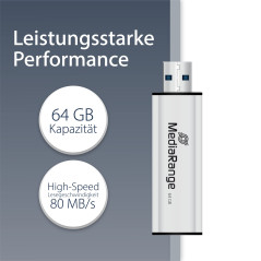 MediaRange MR917 Clé USB 3.0 64 Go Blanc