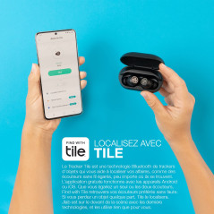 JLab JBuds Air Pro Ecouteurs Bluetooth sans Fil et Tile Tracker - Écouteurs Intra-Auriculaires avec Micro, 32+ Heures d'Autonomi