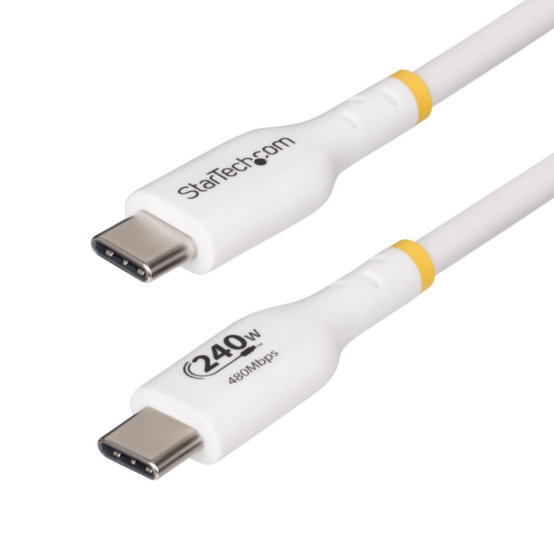 StarTech.com Câble de Charge USB-C de 3m, Blanc, Certifié USB-IF, 240W PD EPR, Câble USB-C 2.0, Transfert de Données USB-C StarTech.com Câble de Charge USB-C de 3m, Blanc, Certifié USB-IF, 240W PD EPR, Câble USB-C 2.0, Transfert de Données USB-C