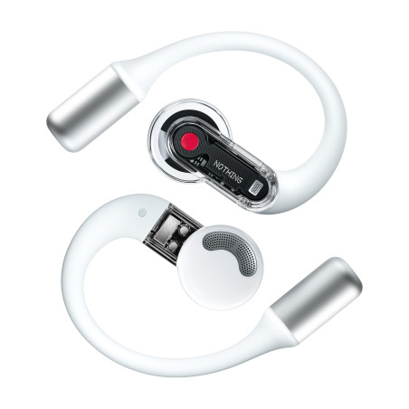 Nothing Ear (Open) Ecouteurs Bluetooth avec Technologie Open Sound, Deux micros + AI Clear Voice, 30 Heures de Lecture Audio et