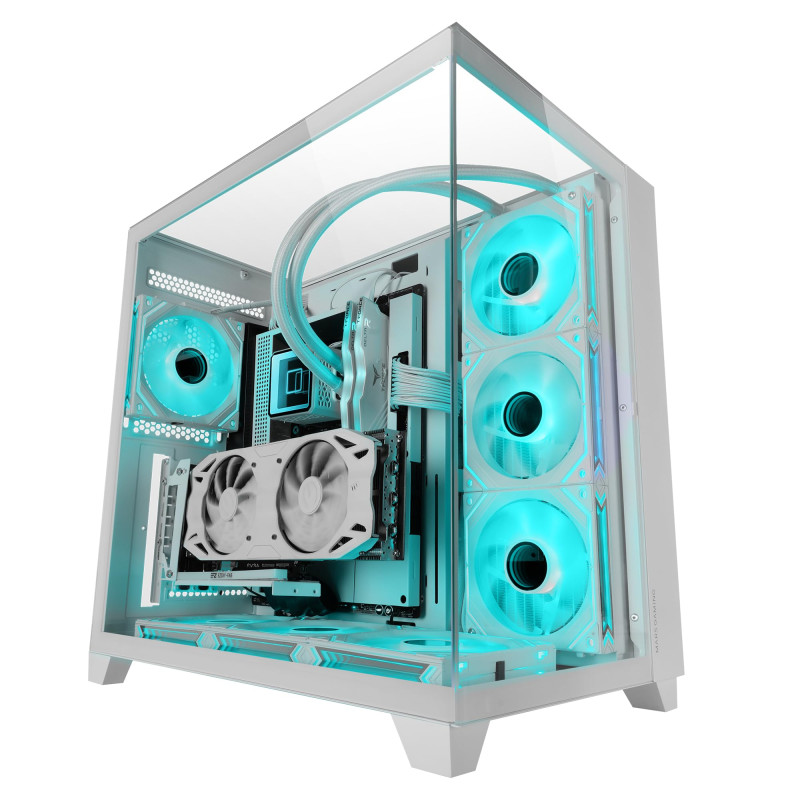 Mars Gaming MC-3C, Boîtier Gaming ATX, Vue Panoramique 3D avec Triple Verre Trempé, Design à Double Chambre Latérale, Support Co Mars Gaming MC-3C, Boîtier Gaming ATX, Vue Panoramique 3D avec Triple Verre Trempé, Design à Double Chambre Latérale, Support Co