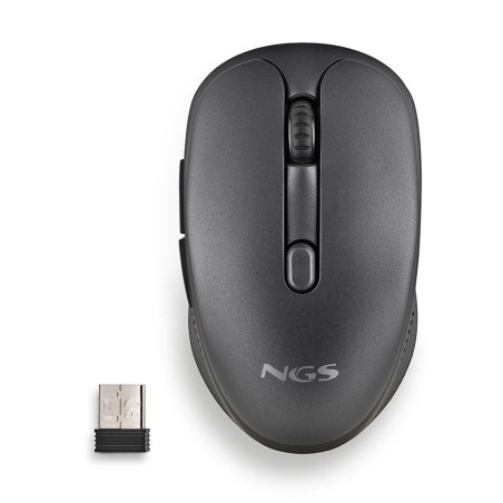 NGS | Evo Spook Souris sans Fil multimode, Rechargeable, 2,4 GHz + Bluetooth 5.1, 800/1200/1600 dpi, USB-A, 5 Boutons Silencieux