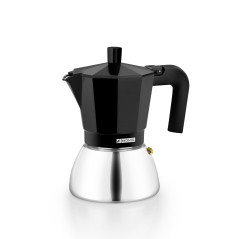 Monix Induction Inox | Cafetière italienne en aluminium et acier inoxydable, 9 tasses, poignée résistante à la chaleur, facile à