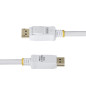 StarTech.com Câble DisplayPort 1.2, 1,8m Blanc Certifié VESA, 4K 60Hz, 21.6Gbps, Connecteurs DP Verrouillables, Câble DP 1.2 StarTech.com Câble DisplayPort 1.2, 1,8m Blanc Certifié VESA, 4K 60Hz, 21.6Gbps, Connecteurs DP Verrouillables, Câble DP 1.2