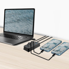 LogiLink UA0419 - Hub USB 3.2 Gen1 avec 4 Ports et Interrupteur Marche/arrêt (par Port)