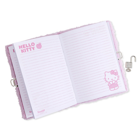 Hello Kitty Girls Journal intime 3D avec cadenas A5 ligné en peluche pour l'école
