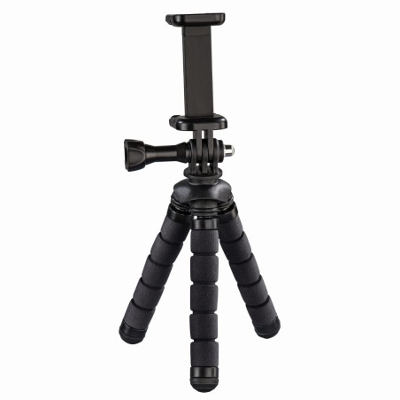 Mini trépied "Flex" pour smartphone et GoPro, 14 cm, noir