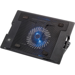 Conceptronic CNBCOOLSTAND1F Support de Refroidissement à 1 Ventilateur pour Ordinateurs Portables jusqu'à 17", 5 Niveaux de Haut
