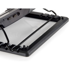 Conceptronic CNBCOOLSTAND1F Support de Refroidissement à 1 Ventilateur pour Ordinateurs Portables jusqu'à 17", 5 Niveaux de Haut