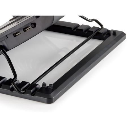 Conceptronic CNBCOOLSTAND1F Support de Refroidissement à 1 Ventilateur pour Ordinateurs Portables jusqu'à 17", 5 Niveaux de Haut