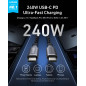Anker Prime Câble USB C vers USB C, 240W Câble USB C Recharge Rapide, Nylon Tressé Upcyclé Haute Durabilité, câble USB 2.0 pour Anker Prime Câble USB C vers USB C, 240W Câble USB C Recharge Rapide, Nylon Tressé Upcyclé Haute Durabilité, câble USB 2.0 pour