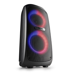 NGS Wild Temper – Enceinte Portable Bluetooth, 200W, TWS, lumières LED RGB, USB/AUX, Double entrée Microphone, Batterie Recharge