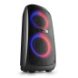 NGS Wild Temper – Enceinte Portable Bluetooth, 200W, TWS, lumières LED RGB, USB/AUX, Double entrée Microphone, Batterie Recharge NGS Wild Temper – Enceinte Portable Bluetooth, 200W, TWS, lumières LED RGB, USB/AUX, Double entrée Microphone, Batterie Recharge