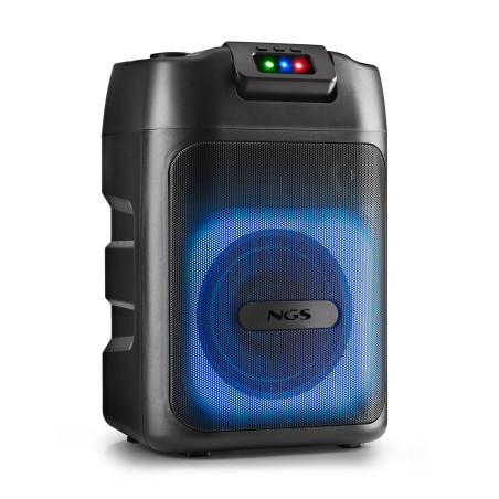 NGS Wild Club – Enceinte Portable Bluetooth, Puissance 80W, TWS, lumières Laser, Double entrée Microphone, Port USB/AUX/TF, Batt