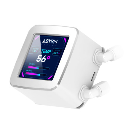 ABYSM Gaming Refroidissement liquide OCEANIC 360 White ARGB, avec écran LCD de 2,8" personnalisable, pour surveiller la températ